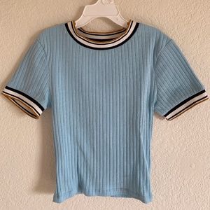 Size XS Light Blue Crop Shirt